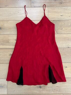 Vintage Gold Label Victoria's Secret Red Slip Dress